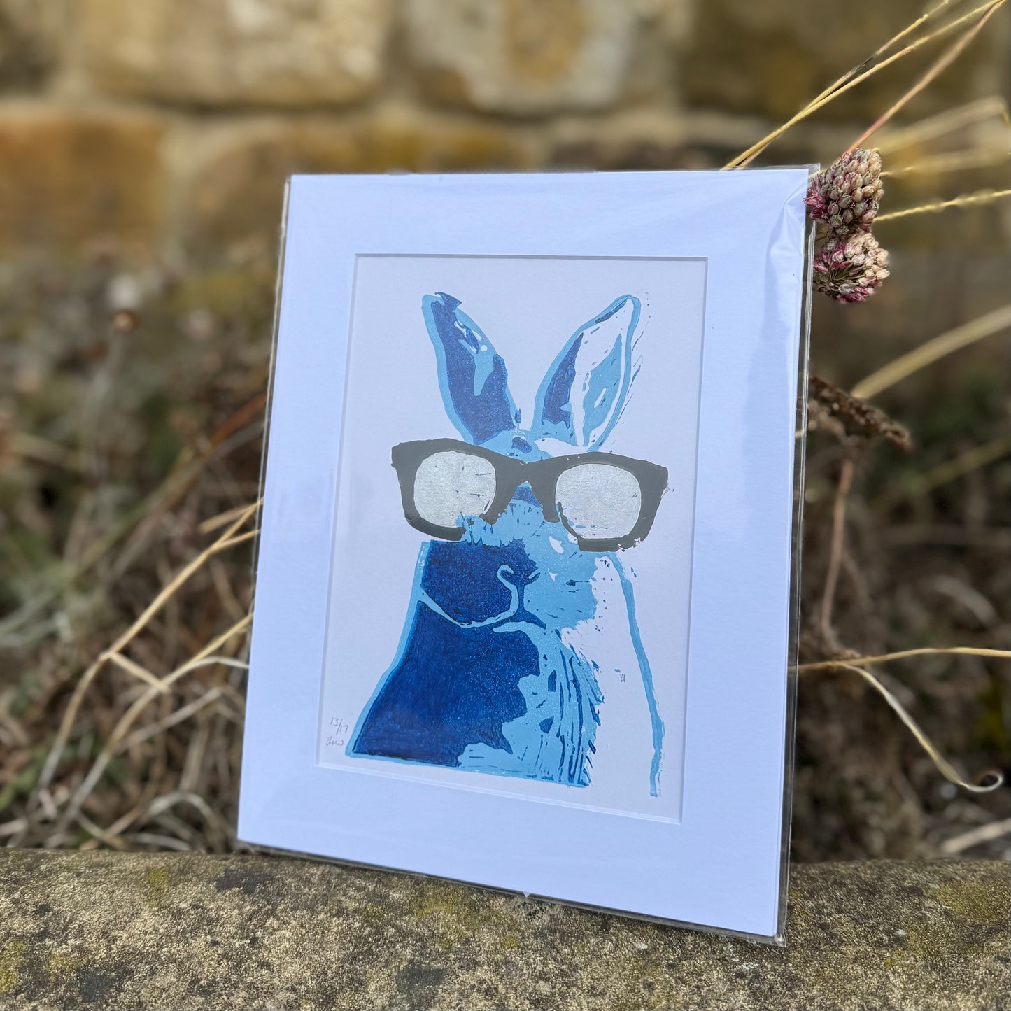 Blue Rabbit Print