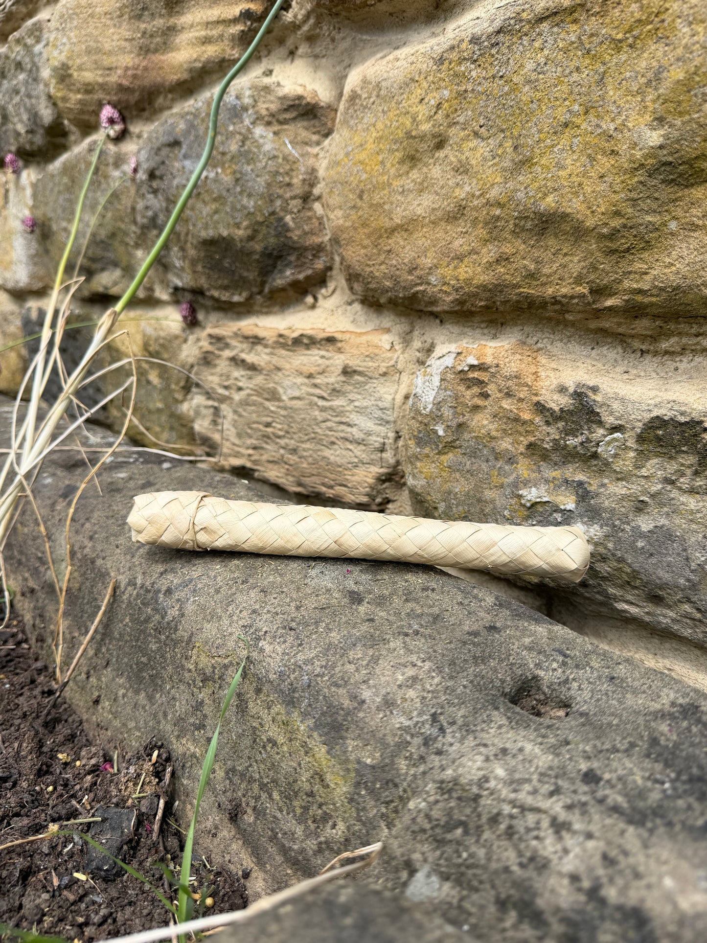 Stuffed Woven Palm Tube with lid